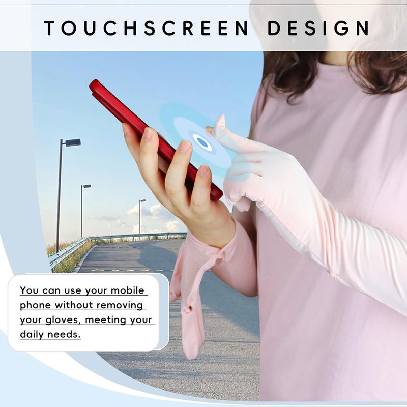 Feelorna Women’s UV Sun Protection Gloves - Long Arm Sleeves for Outdoor Sports - Image 5