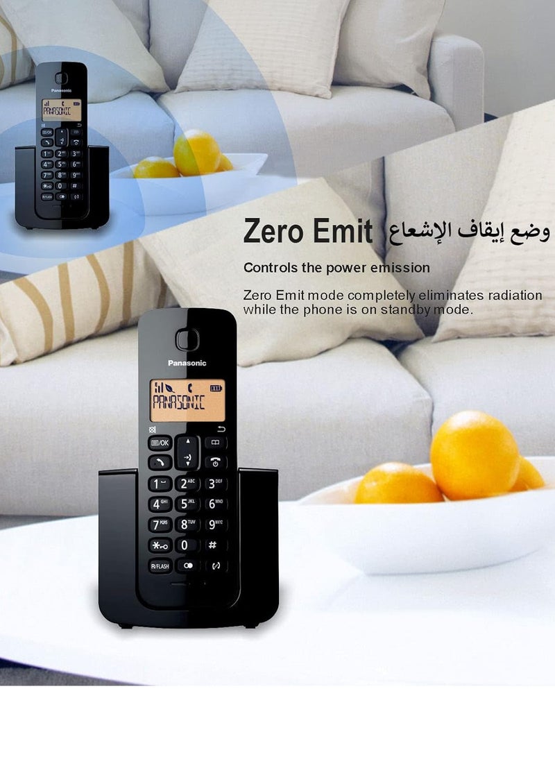 باناسونيك هاتف باناسونيك KX-TGB110 خط أرضي لاسلكي مع إضاءة خلفية ,50 محطة دفتر هاتف و 200 ساعة في وضع الاستعداد باللون الأسود - Image 1