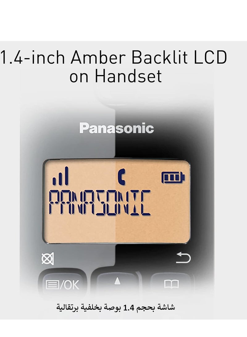 باناسونيك هاتف باناسونيك KX-TGB110 خط أرضي لاسلكي مع إضاءة خلفية ,50 محطة دفتر هاتف و 200 ساعة في وضع الاستعداد باللون الأسود - Image 3