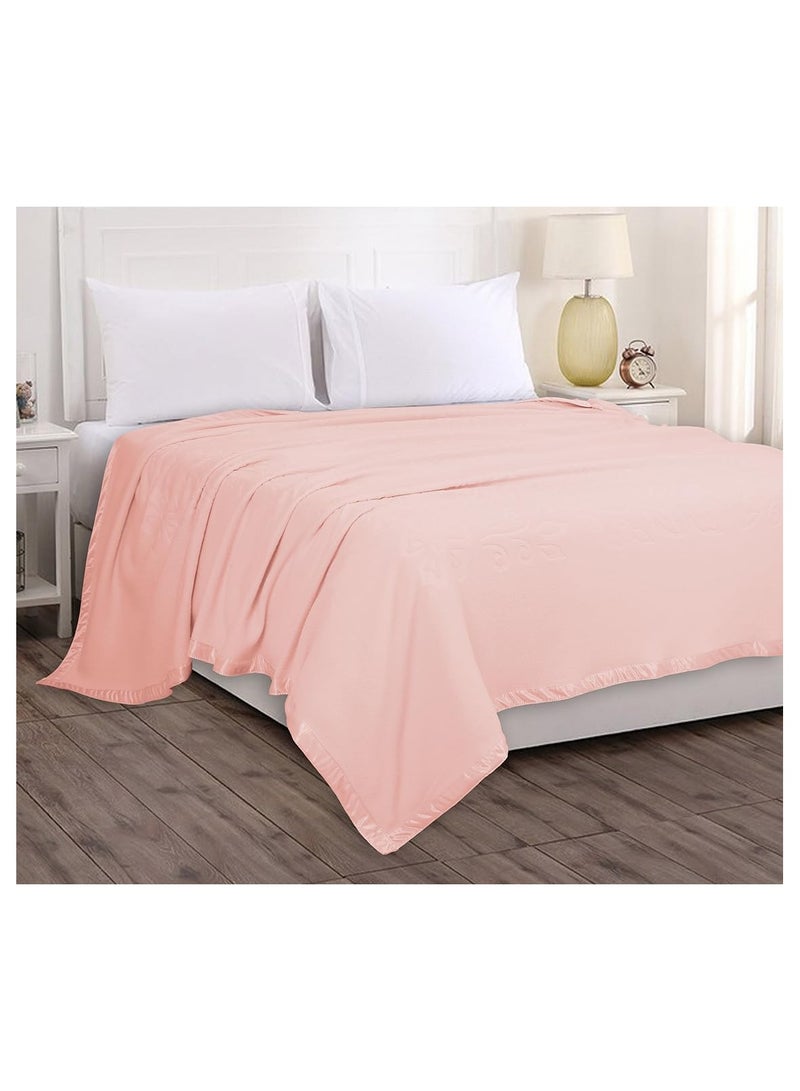 BSB HOME BSB HOME® 220 GSM Premium ANTIPILL POLO BLANKET Plush Single Blanket for Bed, Sofa, Couch, Travel and Camping AC Blanket | 150x220 cm | Pink | ANTIPILL POLO BLANKET  - Image 5
