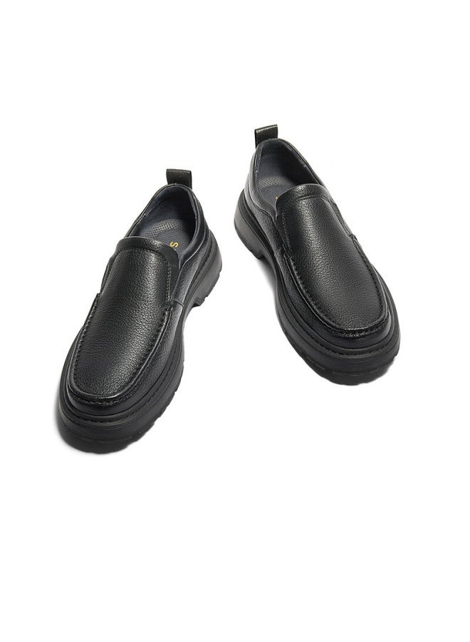 Senda a Casual Leather Shoes Men's Lambskin Soft Casual Shoes 1tf02dm4 Black Single Lining Size 43 - Image 4