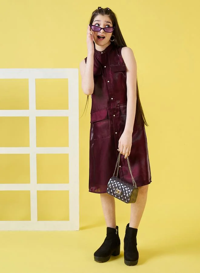 ستايلو بج فستان بأزرار بلا أكمام