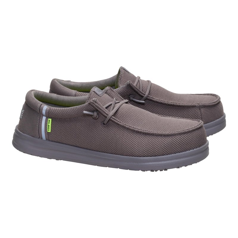 HEYDUDE Men's Wally Work CT, Dark Grey Size 12 | Metal-Free Composite Toe | Water-Repellent, Slip-Resistant Work Shoes | All-Day Comfort - Image 2
