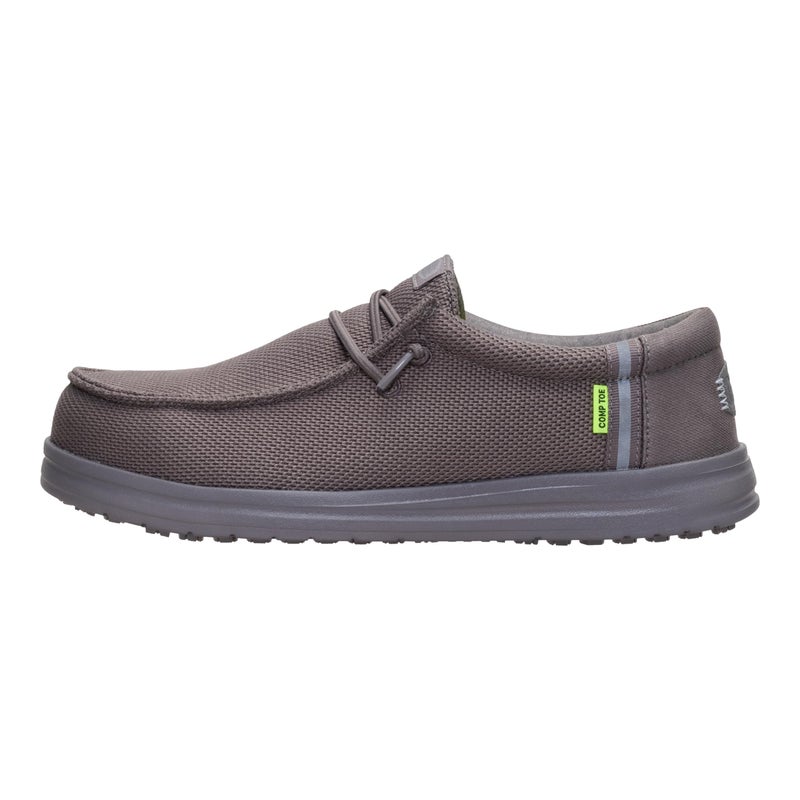 HEYDUDE Men's Wally Work CT, Dark Grey Size 12 | Metal-Free Composite Toe | Water-Repellent, Slip-Resistant Work Shoes | All-Day Comfort - Image 1