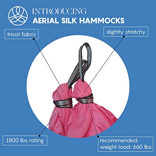 aum active Aerial Silk Yoga Hammock & Swing for Home, Inversion Exercises, Starter Kit for All Levels - Durable with Extension Straps, Carabiners, and Pose Guide - Image 2