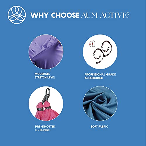 aum active Aerial Silk Yoga Hammock & Swing for Home, Inversion Exercises, Starter Kit for All Levels - Durable with Extension Straps, Carabiners, and Pose Guide - Image 4