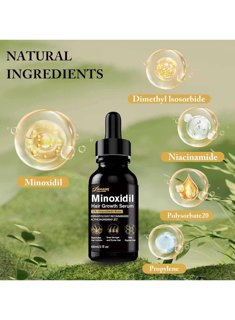 ATRJSZ 5% Minoxidil Hair Growth Serum for Men With Biotin & Panthenol, Men Beard Growth with Biotin and Minoxidil Extract Serum for Hair Loss, Thinning and Faster Regrowth Treatment  - Image 4