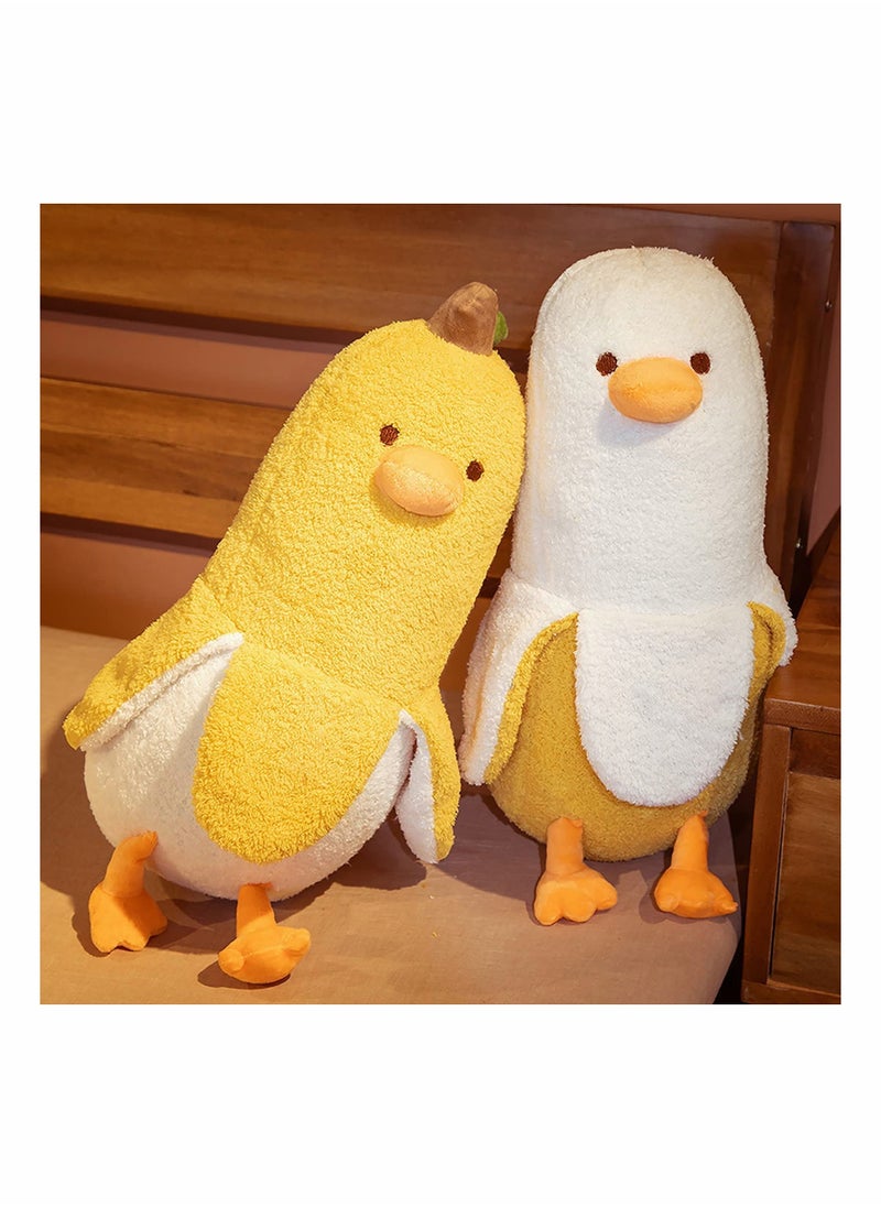 Banana Duck Plush Toy Lovely Plushie Hugging Plush Pillow Duck Stuffed Animal for Girls and Boys White 19.7"  - Image 4