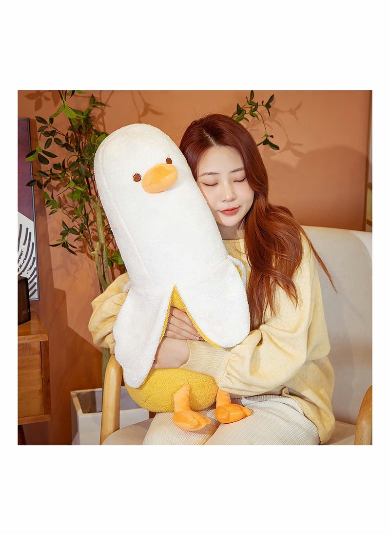 Banana Duck Plush Toy Lovely Plushie Hugging Plush Pillow Duck Stuffed Animal for Girls and Boys White 19.7"  - Image 5