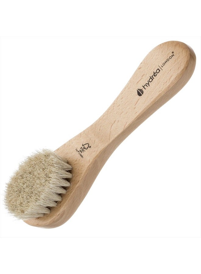 Hydrea London Face Brush - Natural Bristle Dry Facial Cleansing Skin Exfoliator, Gentle Scrub & Exfoliating, Helps Lymphatic Flow – FSC® Certified Beechwood. - Image 2