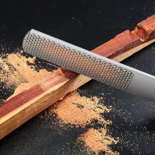 MTRoyaldia 2 PCS 4 Way Wood Rasp File, Premium Grade High Carbon Hand File and Round Rasp, Half Round Flat & Needle Files for Sharpening Wood and Metal Tools - Image 5