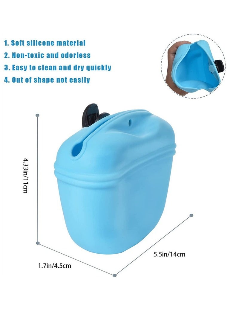 AROAQ Treat Bag For Dogs, Lightweight Silicone Dog Training Bag, Eco Friendly Portable Pet Feeding Bag, Easy To Use Puppy Reward Training Pouch With Magnetic Closure And Waist Clip, (Black, Pack Of 2pcs) - Image 5