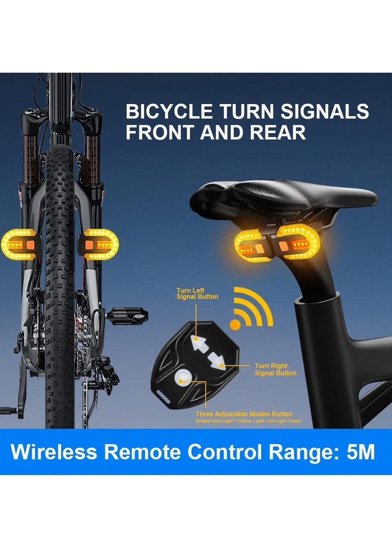 Y&D - Bike Turn Signals Bright Bicycle Front Back IPX5 Waterproof Wireless Remote Control Rear Light - Image 1