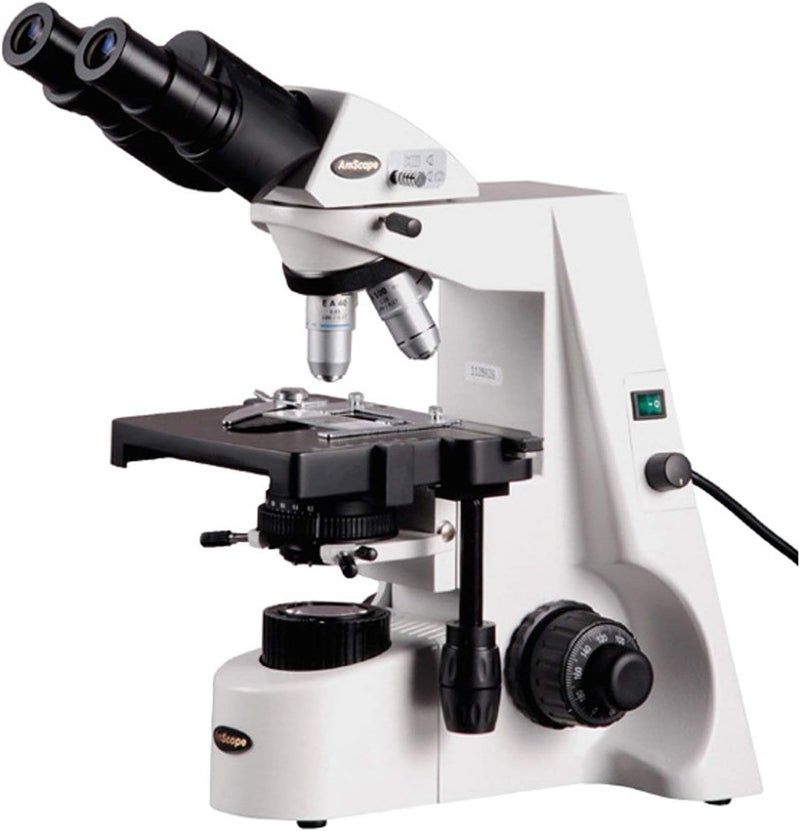 AmScope B690C Siedentopf Binocular Compound Microscope 40X2500X Magnification WH10x and WH25x SuperWidefield Eyepieces Infinity Objectives Brightfield Kohler Condenser DoubleLayer Mechanical Stage - Image 1