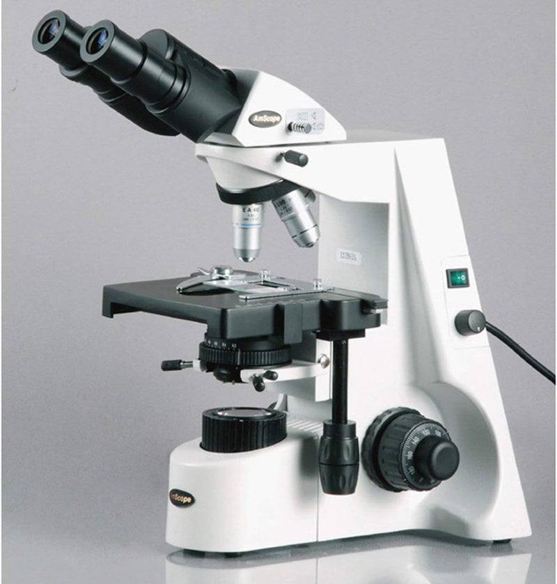 AmScope B690C Siedentopf Binocular Compound Microscope 40X2500X Magnification WH10x and WH25x SuperWidefield Eyepieces Infinity Objectives Brightfield Kohler Condenser DoubleLayer Mechanical Stage - Image 4