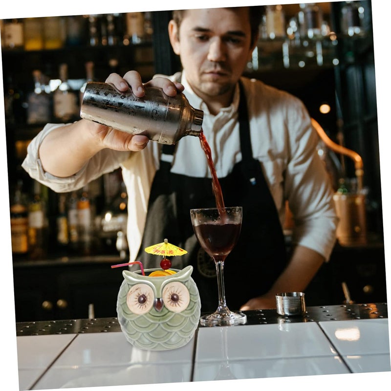 HOMSFOU Ceramic Owl Cocktail Glass  Creative Design for Home Bar Parties and Restaurants  291 X 275 X 381 Inch - Image 5