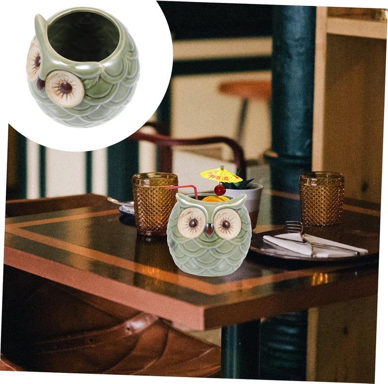 HOMSFOU Ceramic Owl Cocktail Glass  Creative Design for Home Bar Parties and Restaurants  291 X 275 X 381 Inch - Image 4