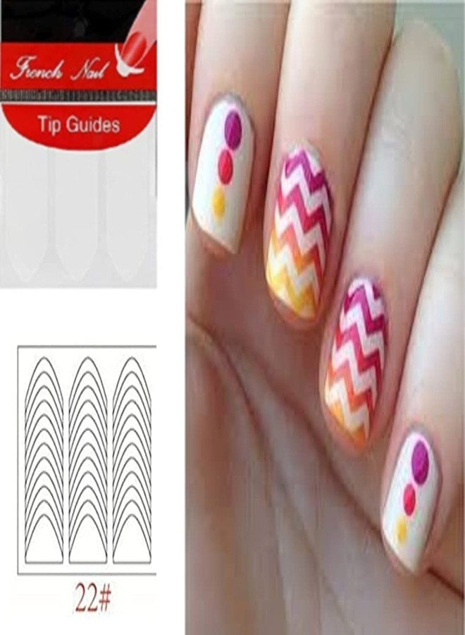 Gugzy DIY French Tip Guide Manicure Nail Art Decorations Round Form Fringe Sticker Stencil (Pack of 10) (Style 22) - Image 4