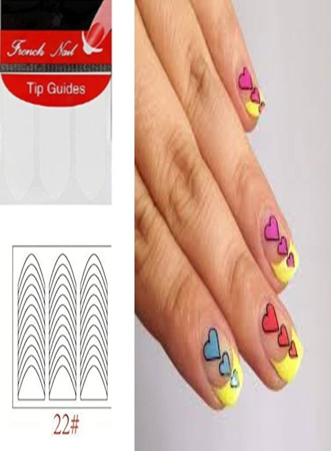 Gugzy DIY French Tip Guide Manicure Nail Art Decorations Round Form Fringe Sticker Stencil (Pack of 10) (Style 22) - Image 3
