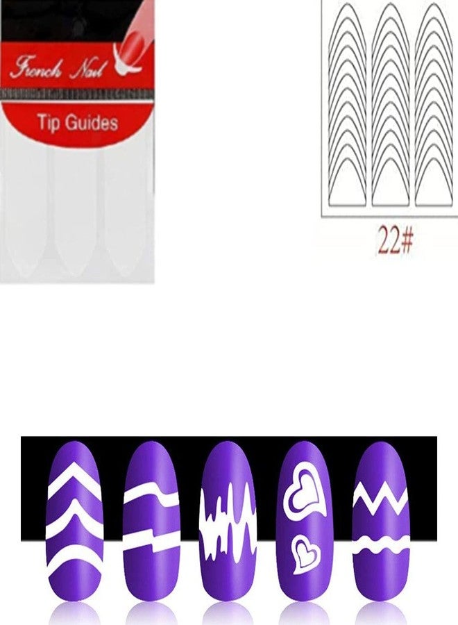 Gugzy DIY French Tip Guide Manicure Nail Art Decorations Round Form Fringe Sticker Stencil (Pack of 10) (Style 22) - Image 1