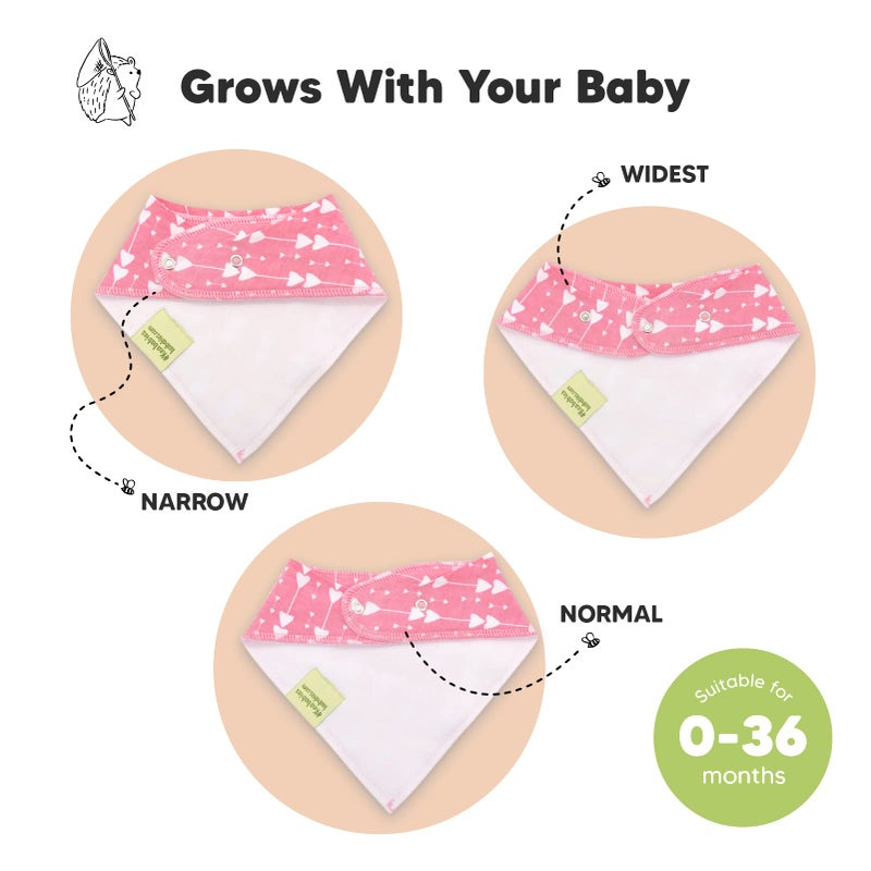 KeaBabies 8-Pack Organic Baby Bandana Drool Bibs for Girls - Super Absorbent Baby Bibs for Baby Girls, Baby Boys, Soft Cotton Bandana Bibs, Baby Drool Bib, Teething Bibs for Infant, Toddler, Bib(Pink Dreams)  - Image 3