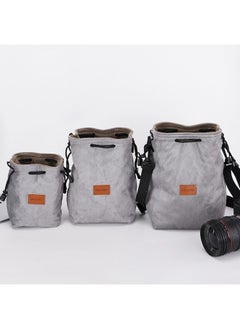 Generic Micro Single Protective Cover SLR Sleeve For Nikon Canon For sony Fuji Portable Lens Camera Bag-Color:Grey Small Size [shoulder Strap]]  - Image 2