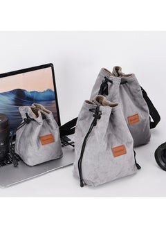 Generic Micro Single Protective Cover SLR Sleeve For Nikon Canon For sony Fuji Portable Lens Camera Bag-Color:Grey Small Size [shoulder Strap]]  - Image 3