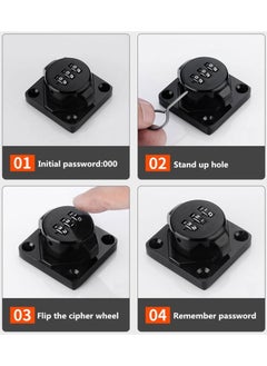 KASTWAVE Household Cabinet Password Locks, Cabinet Door Combination Lock, Door Lock Clasp w/Screws for Door Cabinet, Privacy Lock can use for Cabinet, Mailbox, Pet Doors, Office File Cabinet Lock, Black  - Image 2