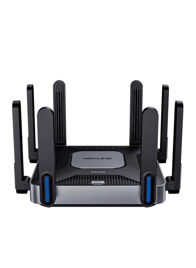 WAVLINK AX6000 Dual-Band WiFi 6 Router, 2.5G Multi-Gig Ports, 6000Mbps WiFi Speeds, Gaming WiFi Router for Wireless Internet, WPA3 & VPN Security for Home & Business, Long Range, Computer Routers - Image 1