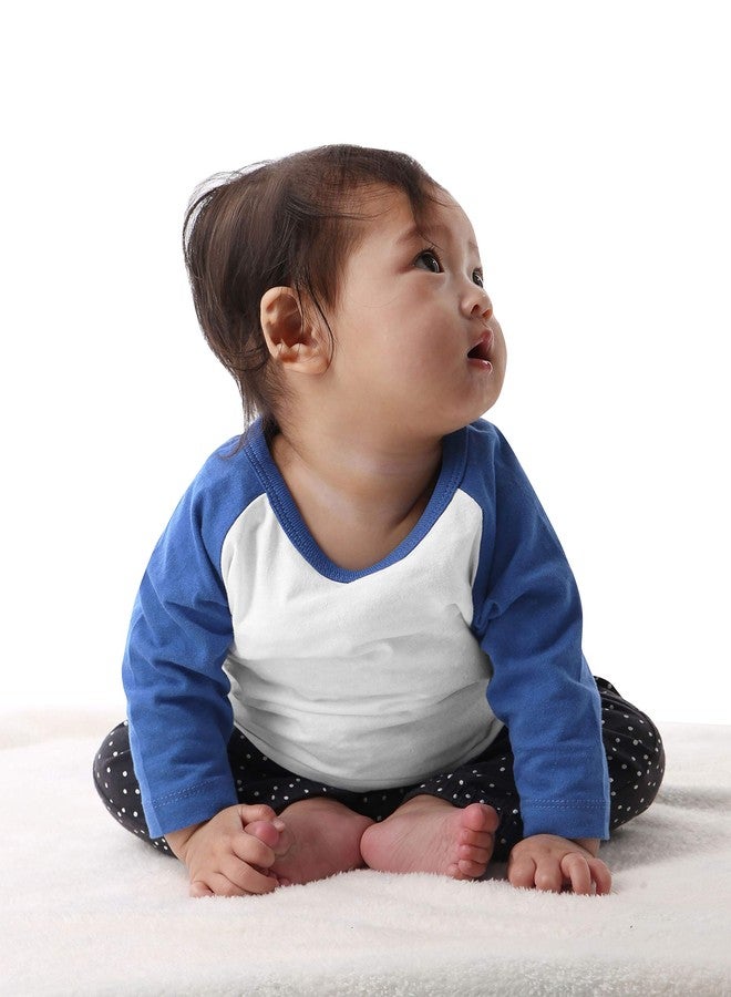Hat and Beyond Infant Raglan 3/4 Sleeves Baseball Tee (18M, (Baby) 5bh03_White/Royal Blue) - Image 3