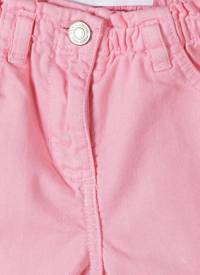 مينوتي شورت جينز للبنات بتصميم مراهقات، خصر مطاطي وحافة غير منتهية - Image 4