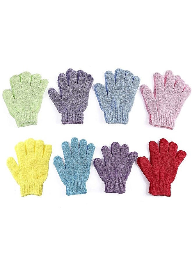 Mooerca 8 Pairs Double Sided Exfoliating Gloves Body Scrubber Scrubbing Glove Bath Mitts Scrubs for Shower, Body Spa Massage Dead Skin Cell Remover 1  - Image 1