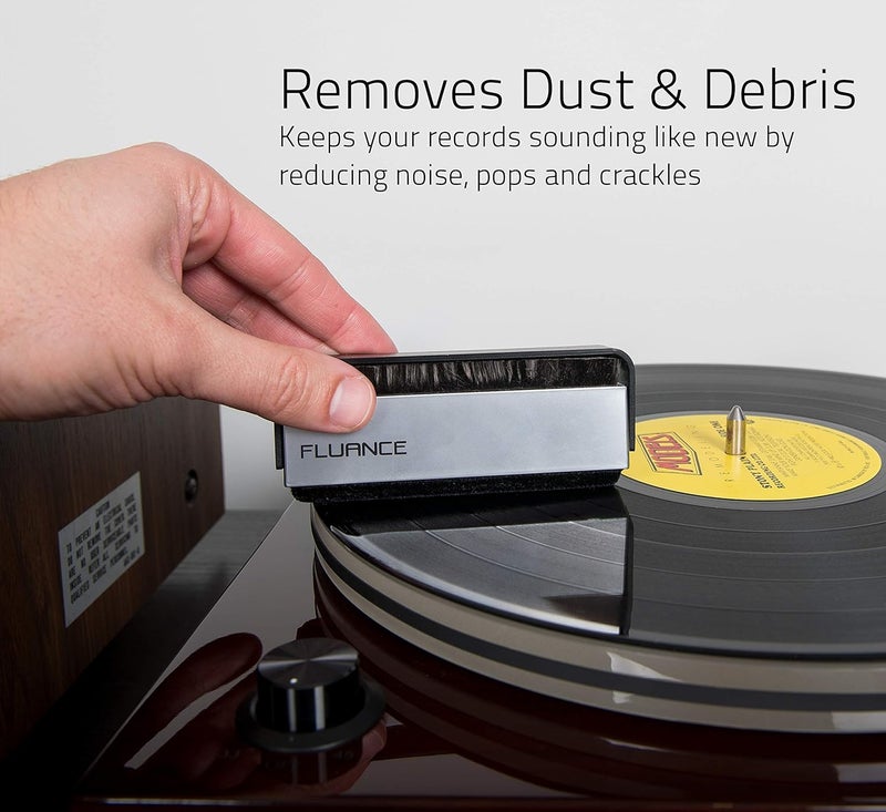 Fluance Vinyl Record & Stylus Cleaning Kit with 2-in-1 Anti-Static Carbon Fiber & Soft Velvet LP Brush and Stylus Brush (VB52) - Image 2
