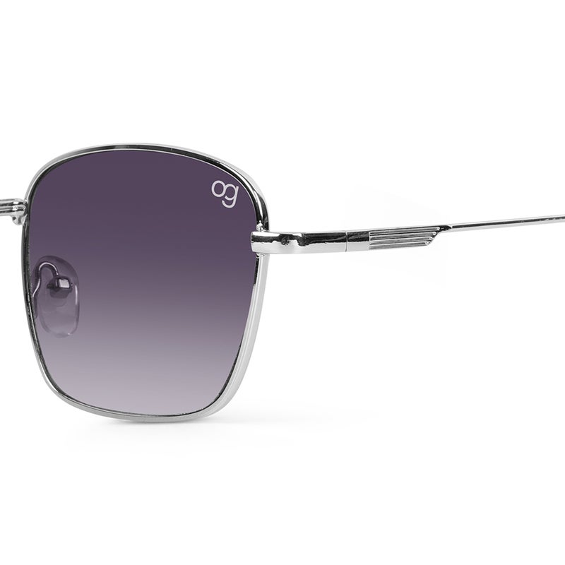 Woggles UV- Protected  Silver Rectangle Sunglasses - Image 3
