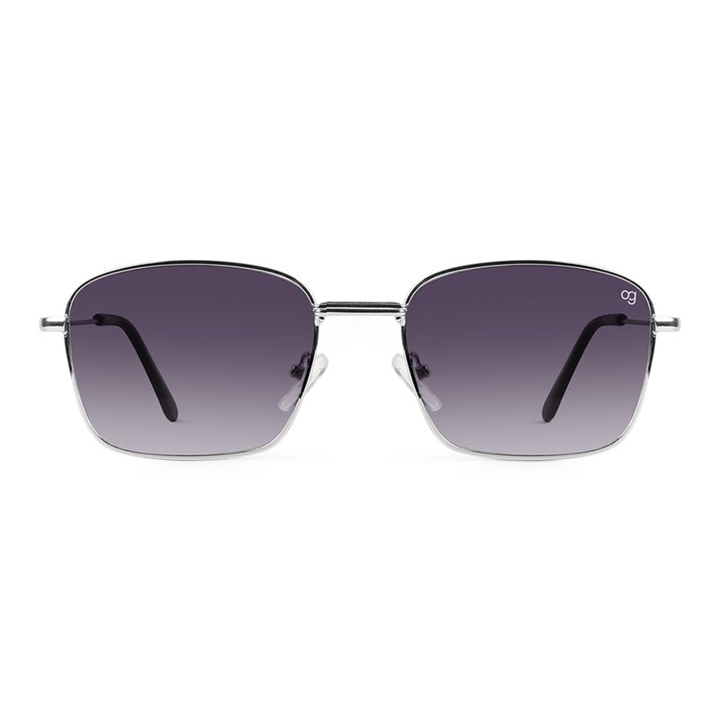 Woggles UV- Protected  Silver Rectangle Sunglasses - Image 4