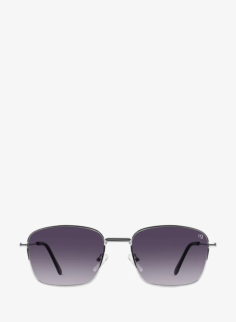 Woggles  UV- Protected  Silver Rectangle Sunglasses for Women | Best Price UAE