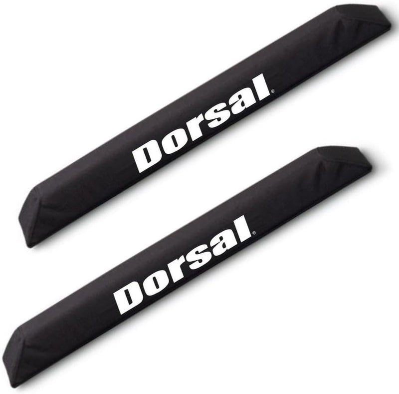 Dorsal Aero Roof Rack Pads for Factory and Wide Crossbars - Pack of 2 for Surfboards Kayaks Sups Snowboards Polyester 34" Inch Factory Aero Bars (Narrow) Black - Image 1