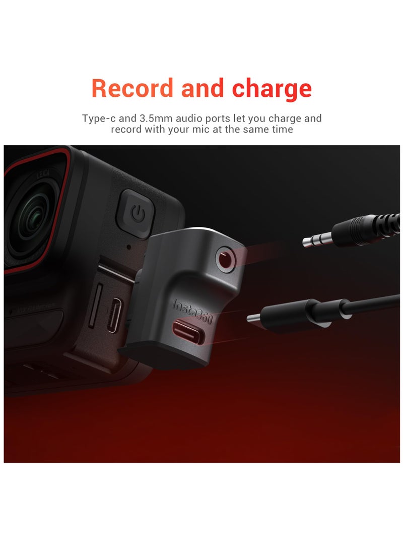 Insta 360 Ace Pro Microphone Adapter for Enhanced Audio with Type-C and 3.5mm Ports Compatible with Insta360 Ace Series - Image 2