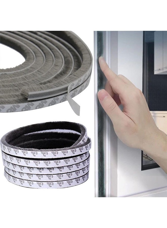 YelaJoy Weather Stripping Door Seal, Self Adhesive Brush Weather Seal Strip for Windows and Doors Felt Door Seal Window Insulation Sealing Strip Brush Weatherstrip(9mm Wide x 9mm Thick, 10M)  - Image 1