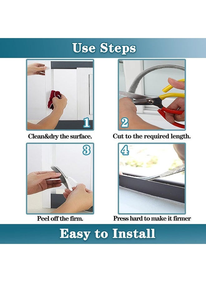 YelaJoy Weather Stripping Door Seal, Self Adhesive Brush Weather Seal Strip for Windows and Doors Felt Door Seal Window Insulation Sealing Strip Brush Weatherstrip(9mm Wide x 9mm Thick, 10M)  - Image 5