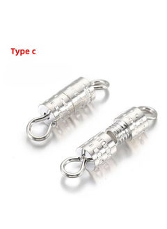 Copper Nut Clasp Bracelet Necklace Spiral Buckle DIY Jewelry C- type Silver -50/bag