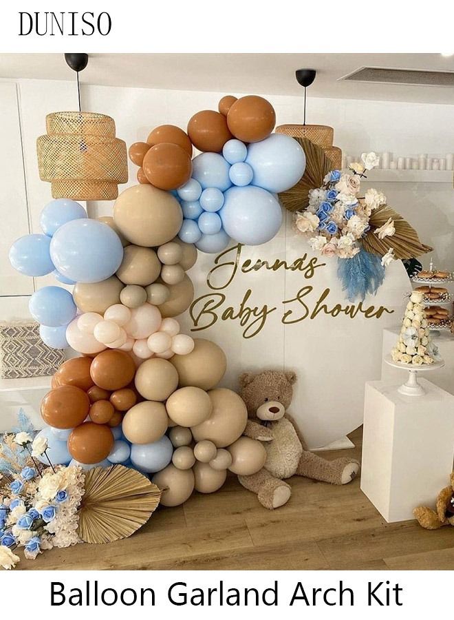 DUNISO 139PCS Balloon Garland Arch Kit Metallic White Blue Latex Balloons Set For Baby Wedding Birthday Party Background Decorations School Opening Ceremony - Image 2