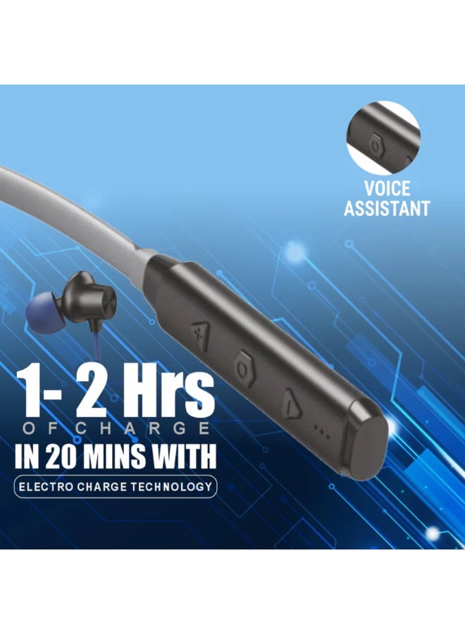UNIX N700 Roc Wireless Neckband Earphones with Up to 42H Playtime, 13mm Drivers, Deep Bass, Voice Assistant Support, Lightweight Design, Bluetooth Earbuds for Calls & Music - Image 3
