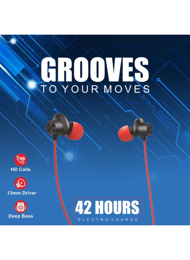 UNIX N700 Roc Wireless Neckband Earphones with Up to 42H Playtime, 13mm Drivers, Deep Bass, Voice Assistant Support, Lightweight Design, Bluetooth Earbuds for Calls & Music - Image 5