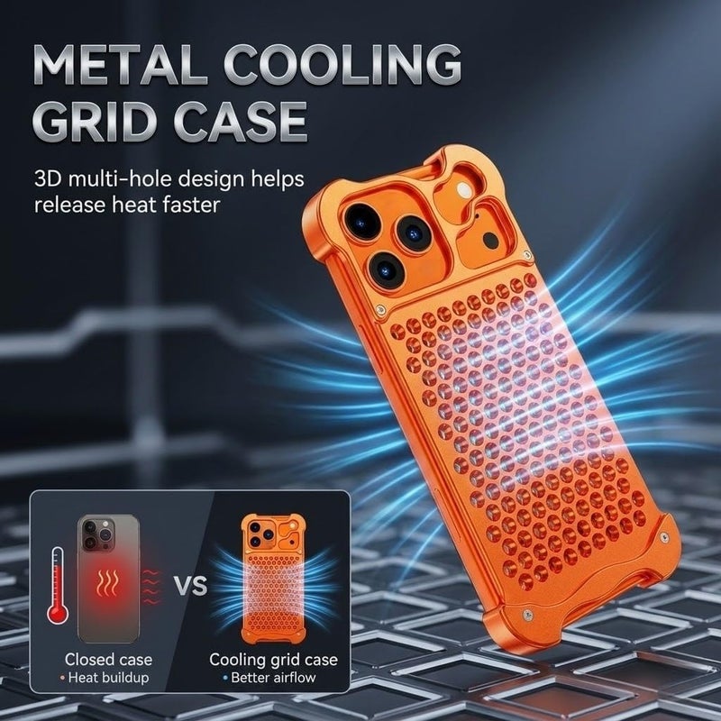 Cleaner resistant CNC Aluminum Cooling Case for iPhone 17 Pro Max/17 Pro/17 Air/17, Heat Dissipation for Gaming, 3D Honeycomb Mesh, Screw-Lock Metal Armor, Heavy Duty Bumper(Blue,17) All space matching look Repeated use friendly design Tiered cost purchase alternatives Classic trendy design picks Intercity storage hub Indoor outdoor use Integrated warehouse solution Global light sturdy raw material Growing order stock support Multi-purpose Diverse purchase plan Non sticky surface Globally selected raw material Cost effective global grade quality Durability boosted processed material Ready goods scheduled ship Systematic nationwide ship Cost saving user oriented build Easy transit optimized build Repeated assemble detach compatible Elegant appearance Daily universal pick Cost saving design picks Multi usage - Image 2