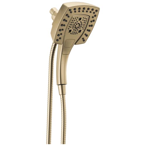 Delta Faucet 5Spray In2ition Dual Shower Head with HandHeld Spray H2Okinetic Gold Shower Head with Hose Showerheads Magnetic Docking Lumicoat Champagne Bronze 58474CZPR - Image 1
