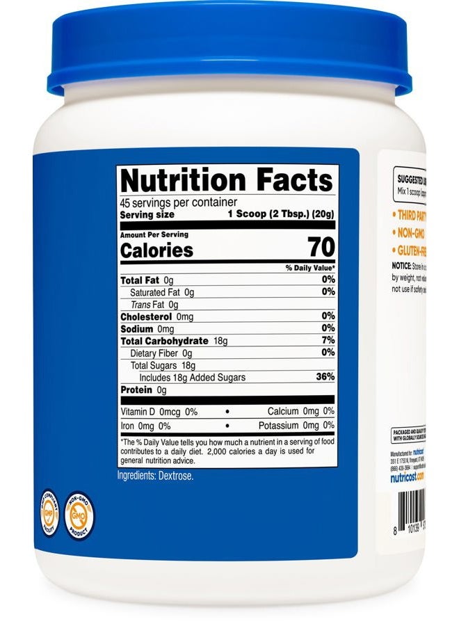 Nutricost Dextrose Powder 2 LBS - Non-GMO, Gluten Free - Image 5