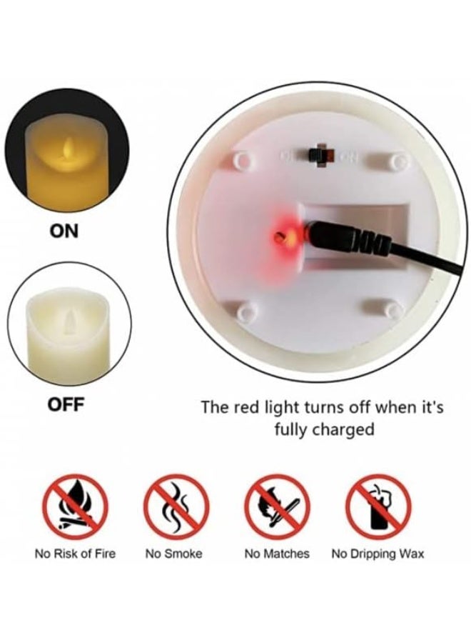 MOONCEE Flameless Candles, LED Candles Set 4" 5" 6" Flickering Flames with Remote and Timer Real Wax Pillar - Image 4