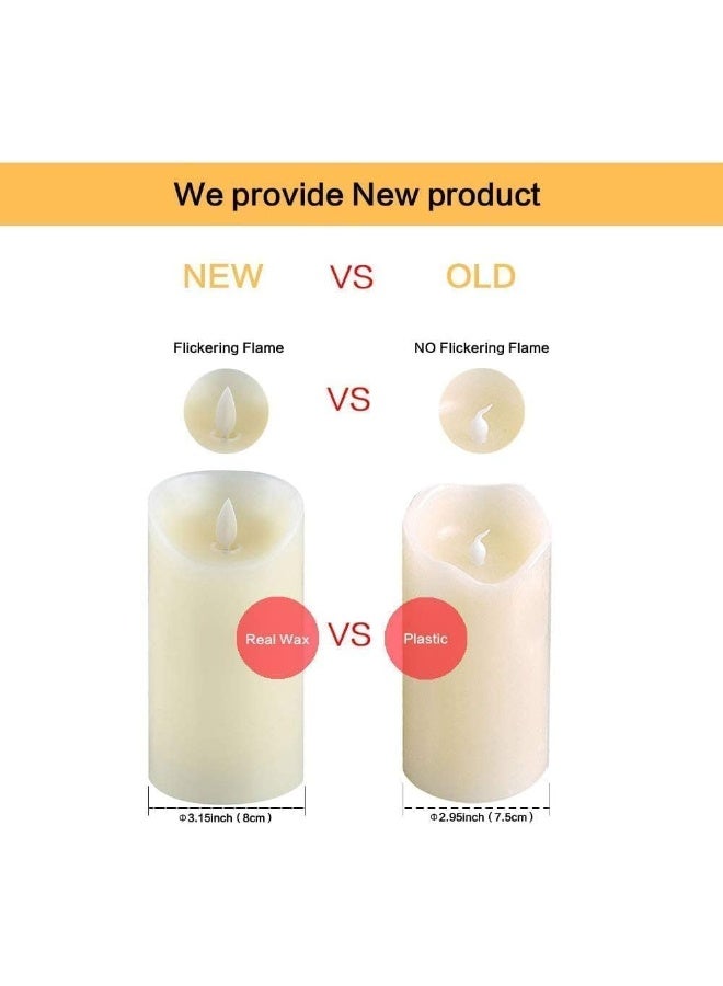 MOONCEE Flameless Candles, LED Candles Set 4" 5" 6" Flickering Flames with Remote and Timer Real Wax Pillar - Image 3