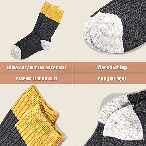 HowJoJo Big Boys Wool Socks Kids Winter Warm Thermal Crew Socks 6 Pack 10-13 Years - Image 5